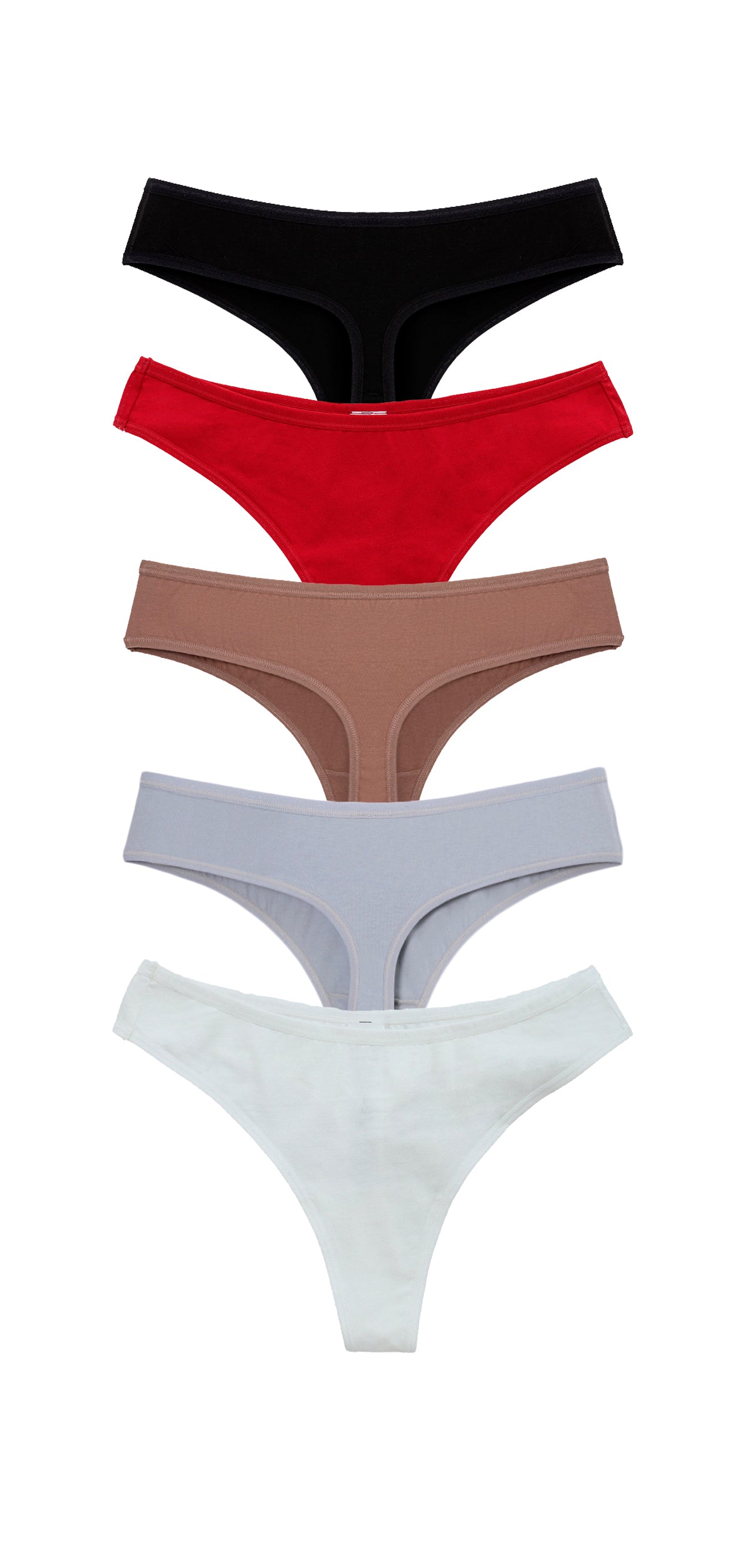 5-Рack High Fitting Cotton Thongs Essentials Mix