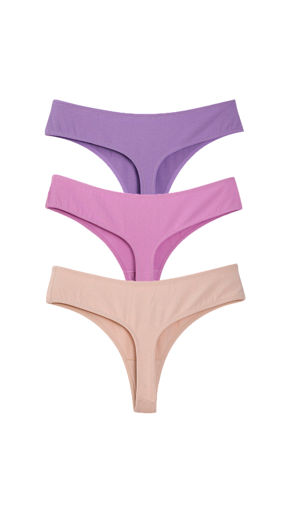 3-Рack Everyday Cotton Thongs Pastel