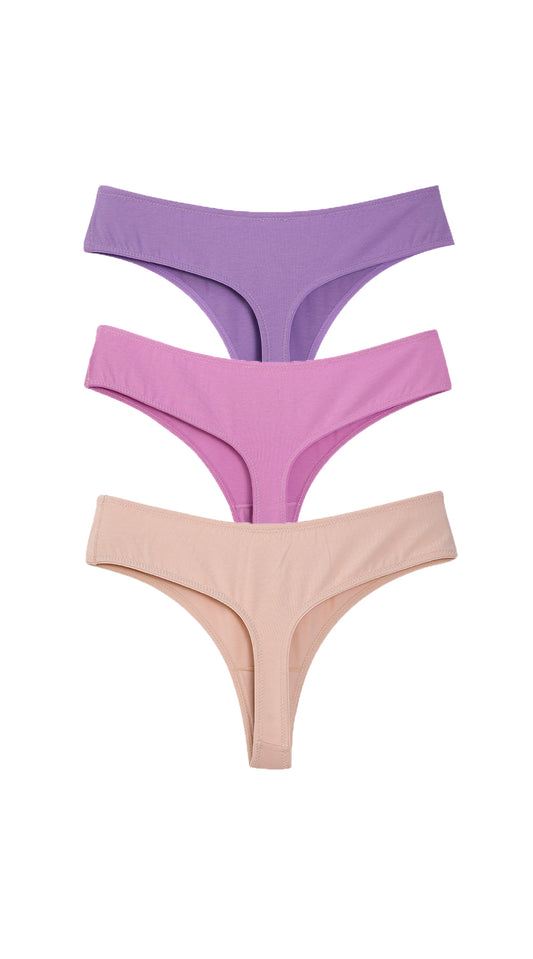 3-Рack Everyday Cotton Thongs Pastel