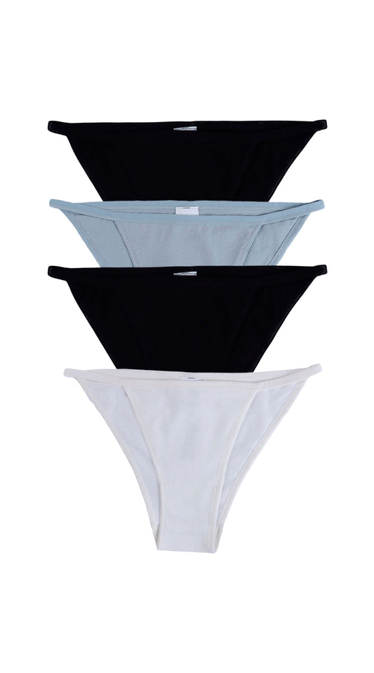 4-Рack Cotton Briefs with Straps Monochrome