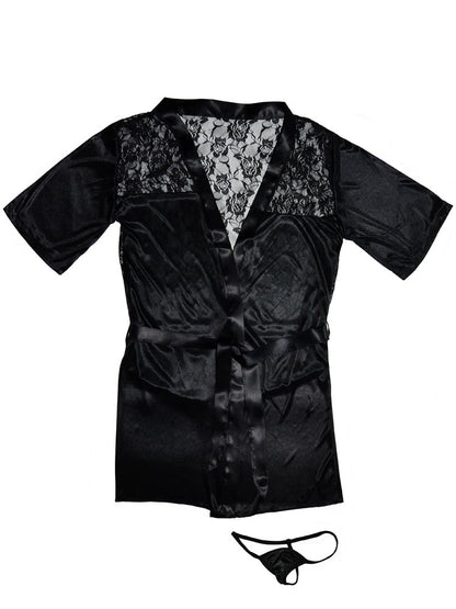 Luxurious Silk Robe Black