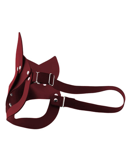 Leather Cat Mask Marsala