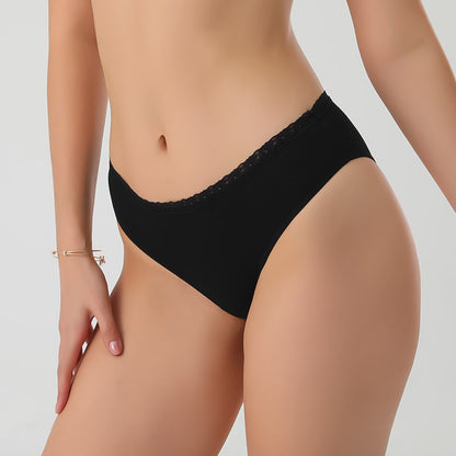 Classic Black Lace High-Cut Briefs