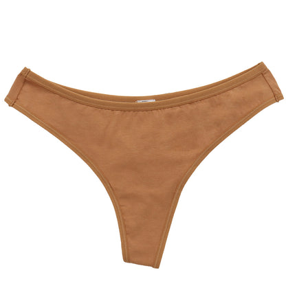 High Fitting Cotton Thongs  Beige