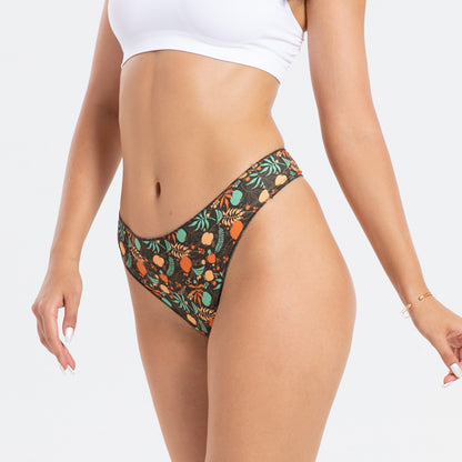 Tropical Floral High-Cut String