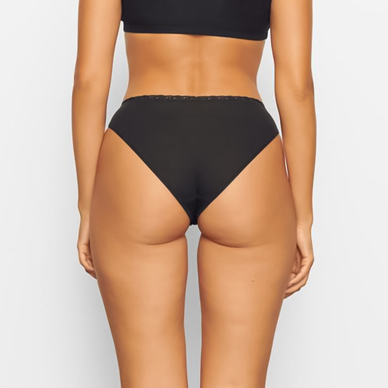 Classic Black Lace High-Cut Briefs