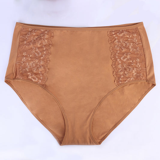 Classic Brief with lace Plus Size Mocco