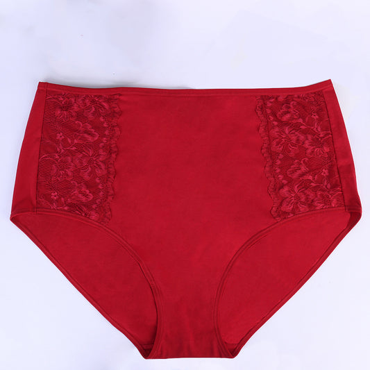 Classic Brief with lace Plus Size Red
