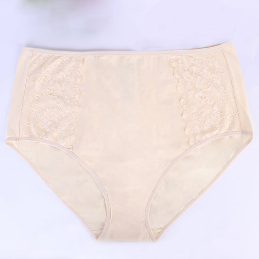 Classic Brief with lace Plus Size Beige