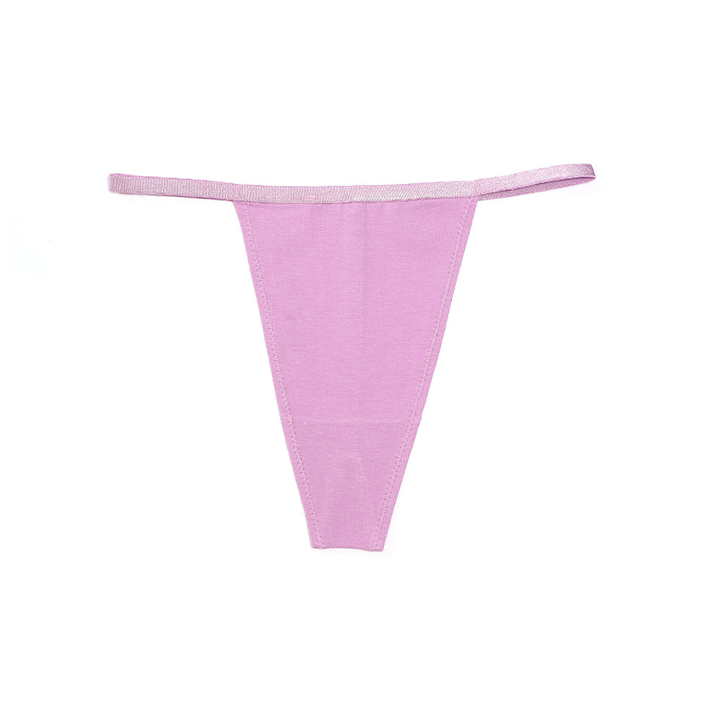 High-Fit Cotton Thongs Lilac