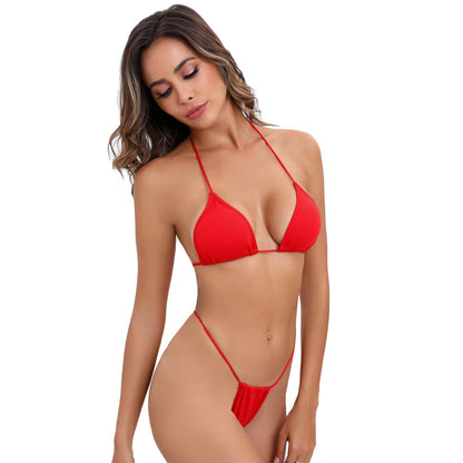 Triangle Bikini with Thong Bottoms Red