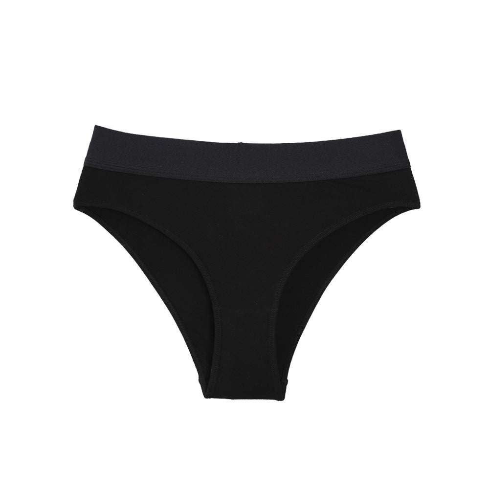 Black Seamless Briefs With Wide Waist