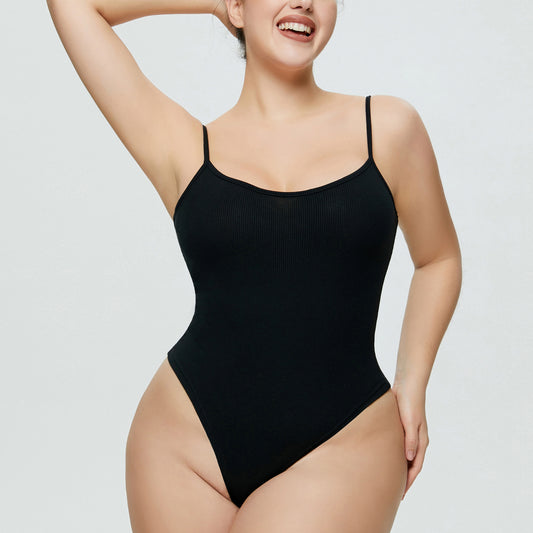 Black Spaghetti Strap Bodysuit