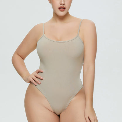 Brown Spaghetti Strap Bodysuit