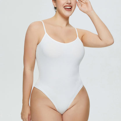 Beige Spaghetti Strap Bodysuit