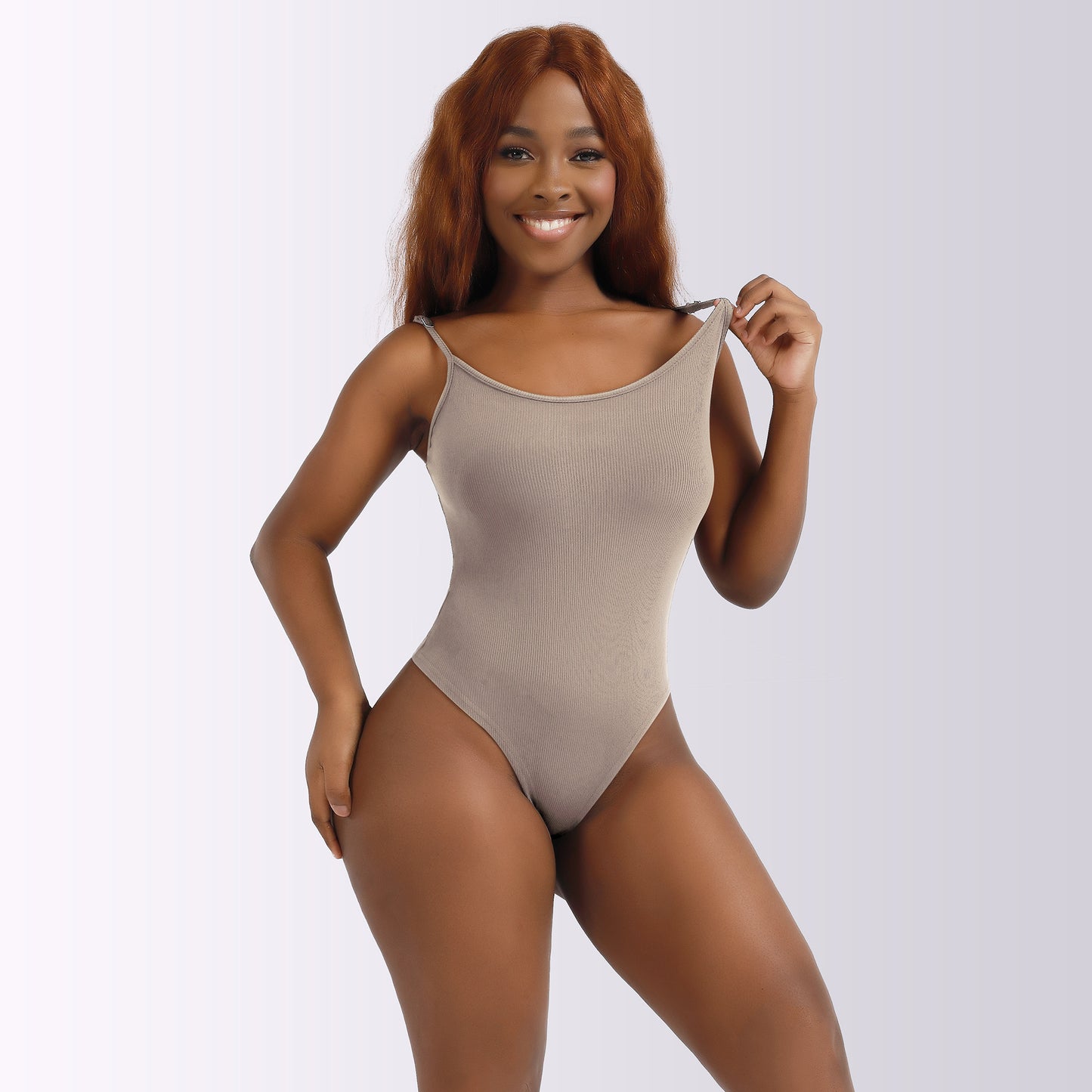 Brown Tank-style bodysuit