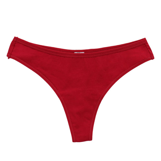 High Fitting Cotton Thongs  Red