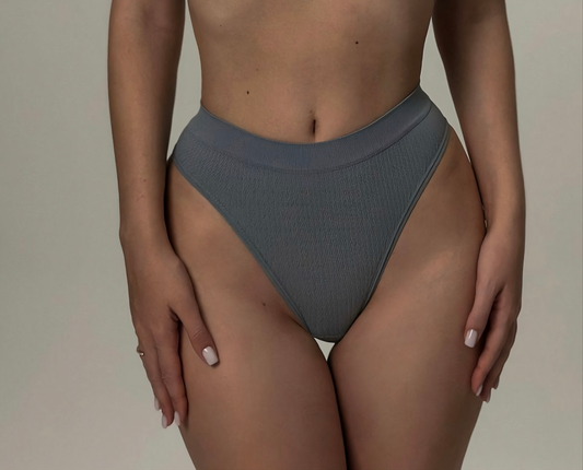 5X High-Waisted Thongs Gray