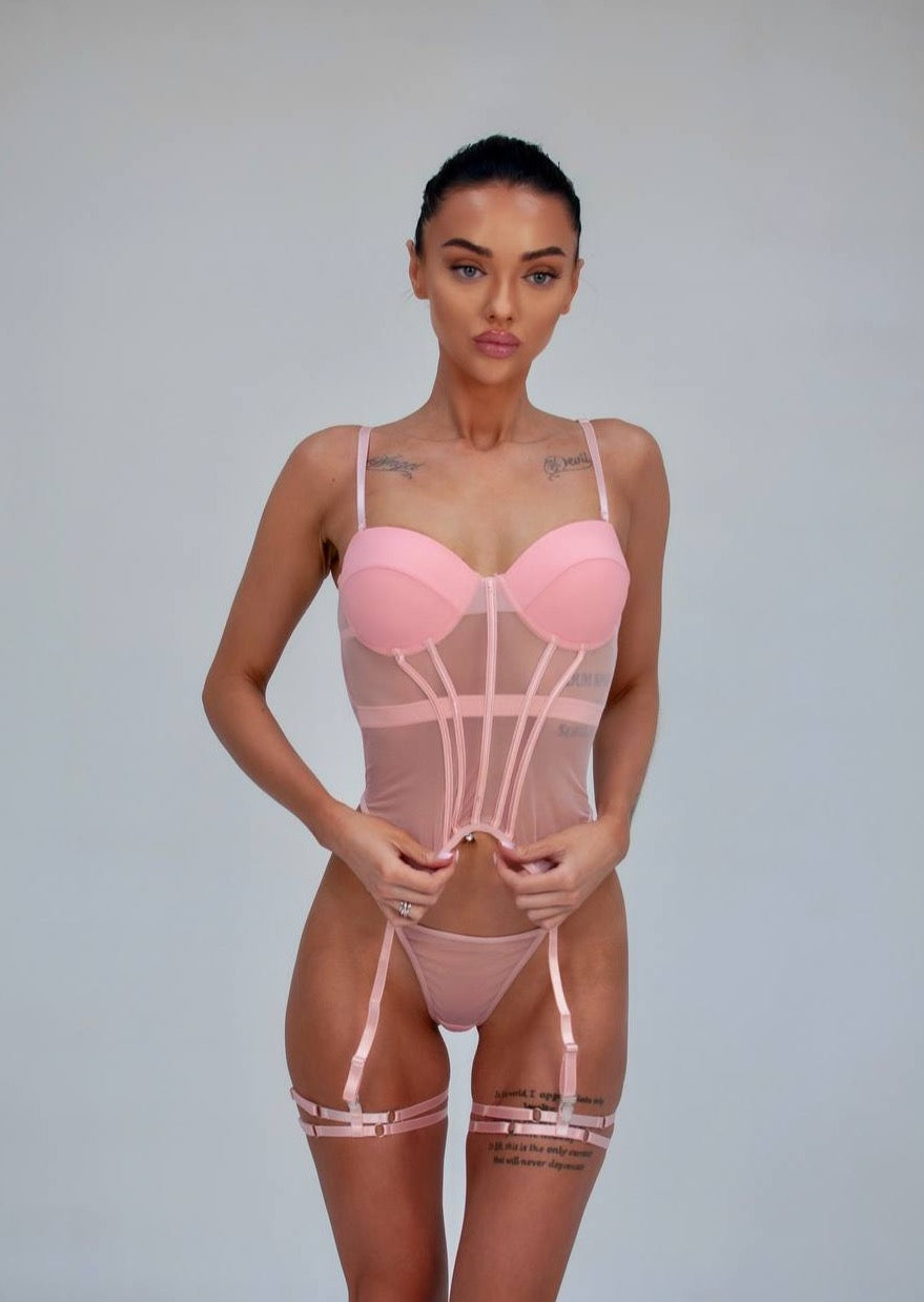 Storm Of Sensations (Pink Corset Set)