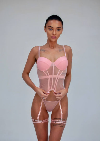 Storm Of Sensations (Pink Corset Set)