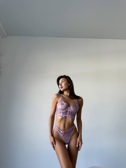 Lustrous Lavender (Set Of Micro-Mesh And Embroidery)