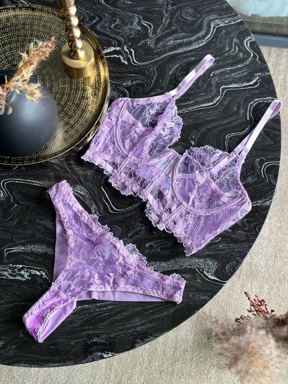 Lustrous Lavender (Set Of Micro-Mesh And Embroidery)