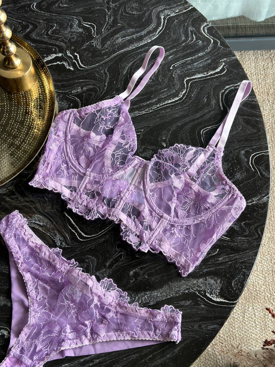 Lustrous Lavender (Set Of Micro-Mesh And Embroidery)