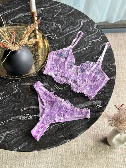 Lustrous Lavender (Set Of Micro-Mesh And Embroidery)