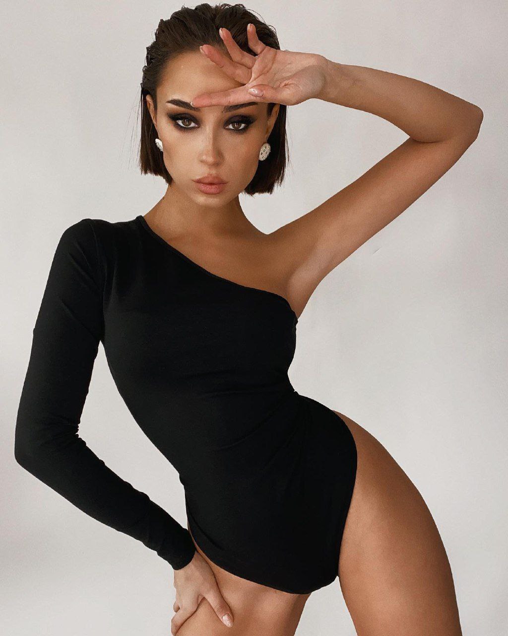 Viscose One-Shoulder Bodysuit