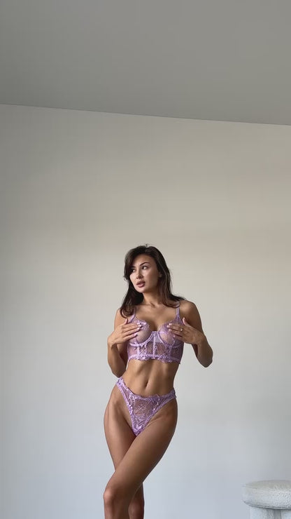 Lustrous Lavender (Set Of Micro-Mesh And Embroidery)